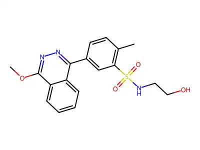 N-(2-hydroxyethyl)-5-(4-methoxyphthalazin-1-yl)-2-methylbenzenesulfonamide structure