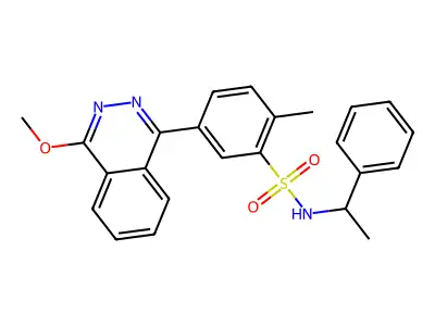5-(4-methoxyphthalazin-1-yl)-2-methyl-N-(1-phenylethyl)benzenesulfonamide structure
