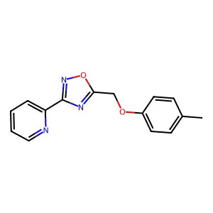 2-{5-[(4-Methylphenoxy)methyl]-1,2,4-oxadiazol-3-yl}pyridine structure