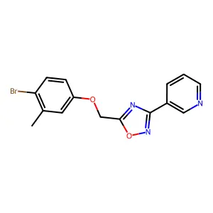 3-{5-[(4-Bromo-3-methylphenoxy)methyl]-1,2,4-oxadiazol-3-yl}pyridine structure