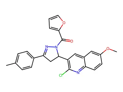 (5-(2-chloro-6-methoxyquinolin-3-yl)-3-(p-tolyl)-4,5-dihydro-1H-pyrazol-1-yl)(furan-2-yl)methanone structure