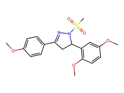 5-(2,5-dimethoxyphenyl)-3-(4-methoxyphenyl)-1-(methylsulfonyl)-4,5-dihydro-1H-pyrazole structure