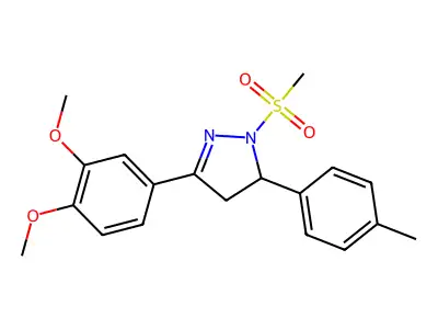 3-(3,4-dimethoxyphenyl)-1-methanesulfonyl-5-(4-methylphenyl)-4,5-dihydro-1H-pyrazole structure