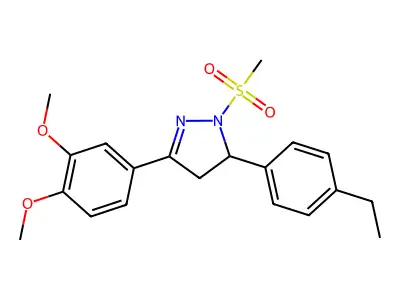 3-(3,4-dimethoxyphenyl)-5-(4-ethylphenyl)-1-(methylsulfonyl)-4,5-dihydro-1H-pyrazole structure