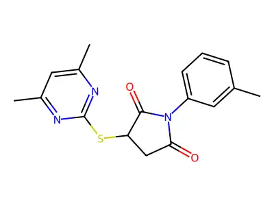 3-[(4,6-Dimethylpyrimidin-2-yl)sulfanyl]-1-(3-methylphenyl)pyrrolidine-2,5-dione structure
