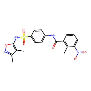 N-[4-[(3,4-dimethyl-1,2-oxazol-5-yl)sulfamoyl]phenyl]-2-methyl-3-nitrobenzamide structure
