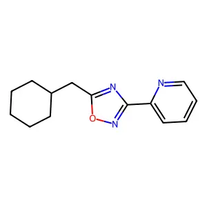 5-(Cyclohexylmethyl)-3-pyridin-2-yl-1,2,4-oxadiazole structure