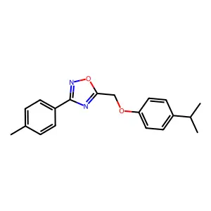 3-(4-Methylphenyl)-5-{[4-(propan-2-yl)phenoxy]methyl}-1,2,4-oxadiazole structure