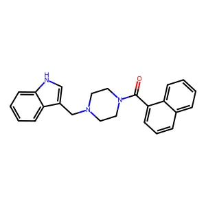 [4-(1H-indol-3-ylmethyl)piperazin-1-yl]-naphthalen-1-ylmethanone structure