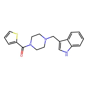 [4-(1H-indol-3-ylmethyl)piperazin-1-yl]-thiophen-2-ylmethanone structure