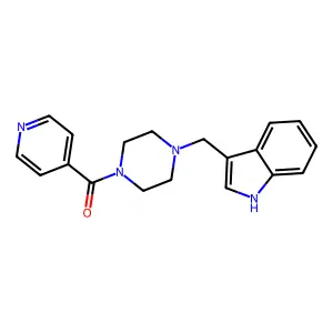 [4-(1H-indol-3-ylmethyl)piperazin-1-yl]-pyridin-4-ylmethanone structure
