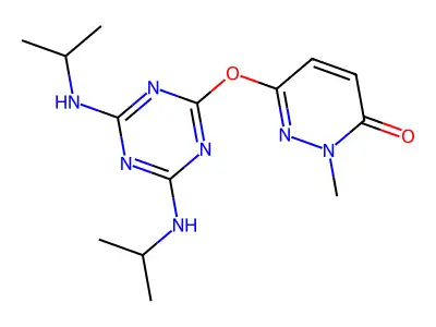 6-[[4,6-Bis(propan-2-ylamino)-1,3,5-triazin-2-yl]oxy]-2-methylpyridazin-3-one structure