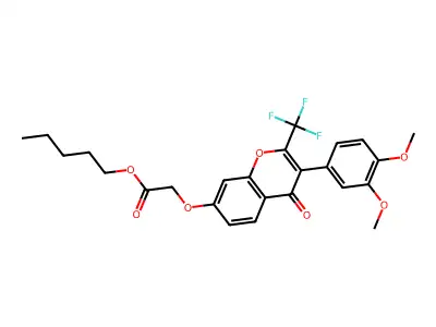 pentyl {[3-(3,4-dimethoxyphenyl)-4-oxo-2-(trifluoromethyl)-4H-chromen-7-yl]oxy}acetate structure