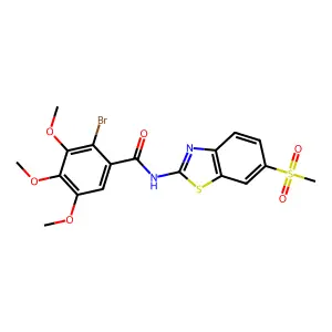 Benzamide, 2-bromo-3,4,5-trimethoxy-N-[6-(methylsulfonyl)-2-benzothiazolyl]- structure
