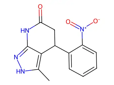3-methyl-4-(2-nitrophenyl)-1,4,5,7-tetrahydro-6H-pyrazolo[3,4-b]pyridin-6-one structure