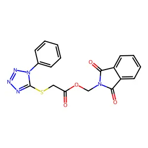 (1,3-dioxoisoindol-2-yl)methyl 2-(1-phenyltetrazol-5-yl)sulfanylacetate structure
