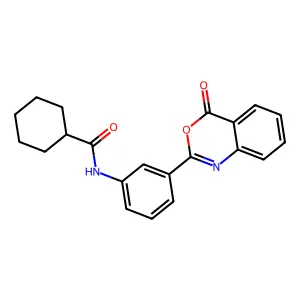 N-[3-(4-oxo-4H-3,1-benzoxazin-2-yl)phenyl]cyclohexanecarboxamide structure