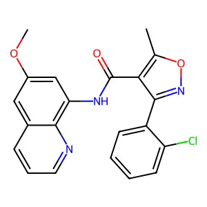 3-(2-chlorophenyl)-N-(6-methoxyquinolin-8-yl)-5-methyl-1,2-oxazole-4-carboxamide structure