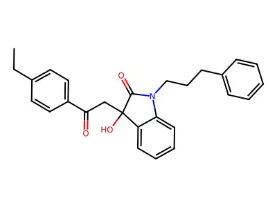 3-[2-(4-Ethylphenyl)-2-oxoethyl]-3-hydroxy-1-(3-phenylpropyl)indol-2-one structure