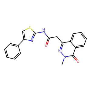 2-(3-methyl-4-oxophthalazin-1-yl)-N-(4-phenyl-1,3-thiazol-2-yl)acetamide structure
