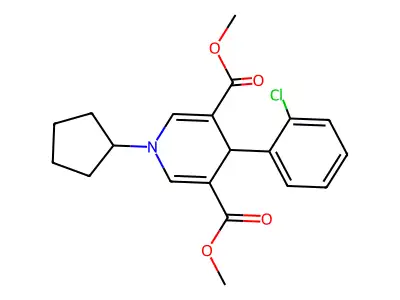 Dimethyl 4-(2-chlorophenyl)-1-cyclopentyl-1,4-dihydropyridine-3,5-dicarboxylate structure