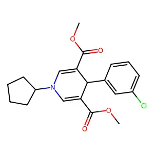 Dimethyl 4-(3-chlorophenyl)-1-cyclopentyl-1,4-dihydropyridine-3,5-dicarboxylate structure