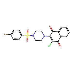 2-[4-(4-Bromophenyl)sulfonylpiperazin-1-yl]-3-chloronaphthalene-1,4-dione structure