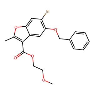 2-Methoxyethyl 5-(benzyloxy)-6-bromo-2-methyl-1-benzofuran-3-carboxylate structure