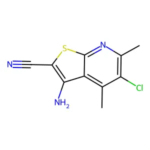 3-Amino-5-chloro-4,6-dimethylthieno[2,3-b]pyridine-2-carbonitrile structure
