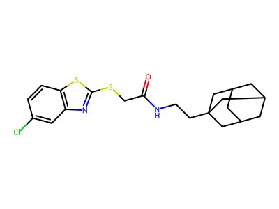 N-[2-(1-adamantyl)ethyl]-2-[(5-chloro-1,3-benzothiazol-2-yl)sulfanyl]acetamide structure