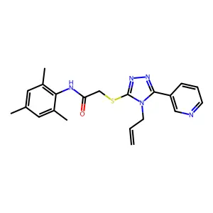 2-{[4-(prop-2-en-1-yl)-5-(pyridin-3-yl)-4H-1,2,4-triazol-3-yl]sulfanyl}-N-(2,4,6-trimethylphenyl)acetamide structure