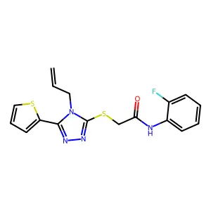 2-((4-Allyl-5-(2-thienyl)-4H-1,2,4-triazol-3-YL)thio)-N-(2-F-PH)acetamide structure