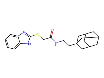 N-[2-(1-adamantyl)ethyl]-2-(1H-benzimidazol-2-ylsulfanyl)acetamide structure