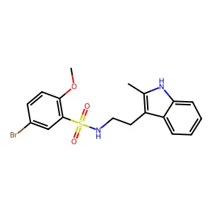 5-bromo-2-methoxy-N-[2-(2-methyl-1H-indol-3-yl)ethyl]benzenesulfonamide structure