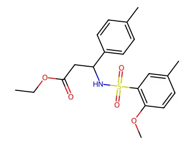 Ethyl 3-{[(2-methoxy-5-methylphenyl)sulfonyl]amino}-3-(4-methylphenyl)propanoate structure