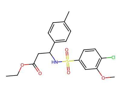 Ethyl 3-{[(4-chloro-3-methoxyphenyl)sulfonyl]amino}-3-(4-methylphenyl)propanoate structure