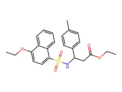 Ethyl 3-{[(4-ethoxynaphthyl)sulfonyl]amino}-3-(4-methylphenyl)propanoate structure