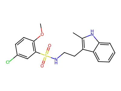 5-chloro-2-methoxy-N-[2-(2-methyl-1H-indol-3-yl)ethyl]benzenesulfonamide structure