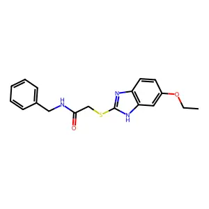 N-benzyl-2-[(6-ethoxy-1H-benzimidazol-2-yl)sulfanyl]acetamide structure