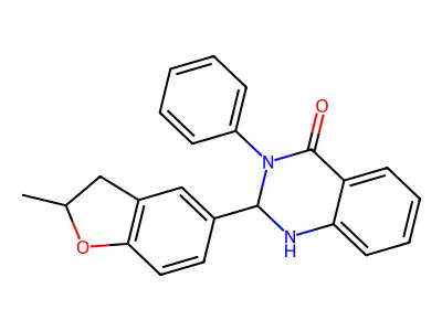 2-(2-Methyl-2,3-dihydro-1-benzofuran-5-yl)-3-phenyl-1,2-dihydroquinazolin-4-one structure