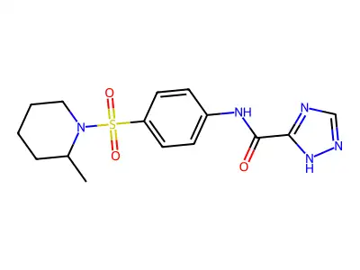 N-[4-(2-methylpiperidin-1-yl)sulfonylphenyl]-1H-1,2,4-triazole-5-carboxamide structure