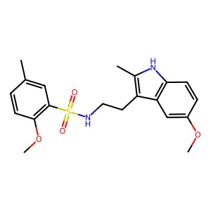 2-methoxy-N-[2-(5-methoxy-2-methyl-1H-indol-3-yl)ethyl]-5-methylbenzenesulfonamide structure