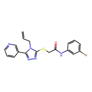 N-(3-bromophenyl)-2-{[4-(prop-2-en-1-yl)-5-(pyridin-3-yl)-4H-1,2,4-triazol-3-yl]sulfanyl}acetamide structure