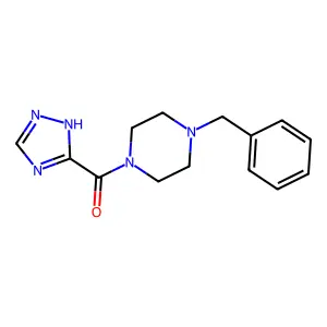(4-benzylpiperazin-1-yl)-(1H-1,2,4-triazol-5-yl)methanone structure