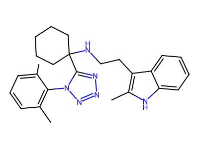 N-[1-[1-(2,6-Dimethylphenyl)-1H-tetrazol-5-yl]cyclohexyl]-2-methyl-1H-indole-3-ethanamine structure