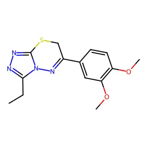 6-(3,4-dimethoxyphenyl)-3-ethyl-7H-[1,2,4]triazolo[3,4-b][1,3,4]thiadiazine structure