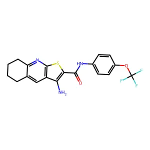 3-amino-N-[4-(trifluoromethoxy)phenyl]-5,6,7,8-tetrahydrothieno[2,3-b]quinoline-2-carboxamide structure
