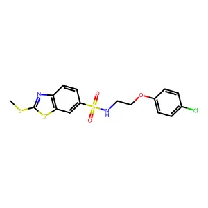 N-[2-(4-chlorophenoxy)ethyl]-2-(methylsulfanyl)-1,3-benzothiazole-6-sulfonamide structure
