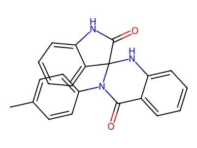3'-(4-methylphenyl)spiro[1H-indole-3,2'-1H-quinazoline]-2,4'-dione structure