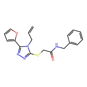 N-benzyl-2-[[5-(furan-2-yl)-4-prop-2-enyl-1,2,4-triazol-3-yl]sulfanyl]acetamide structure